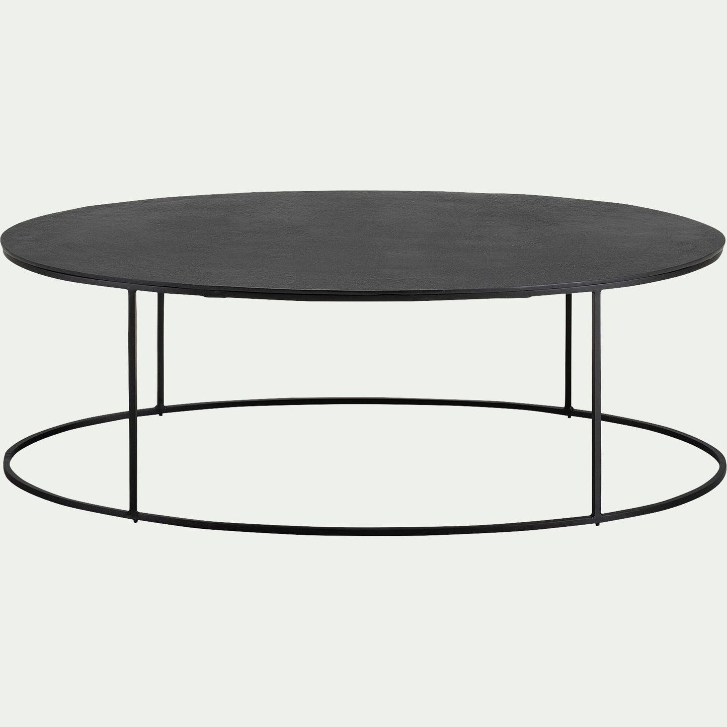 ZORAN - Table basse ovale en aluminium - noir