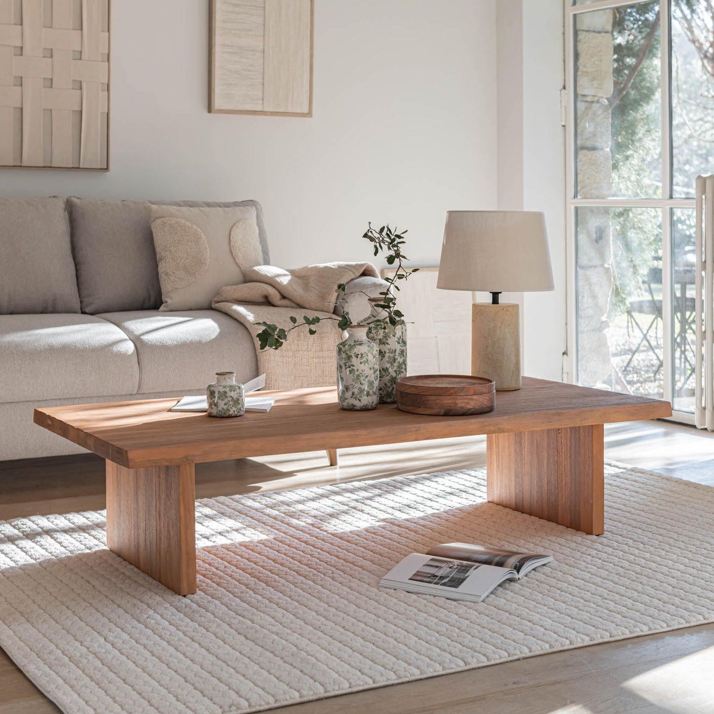 KIARA - Table basse en acacia L150xl70cm - bois foncé