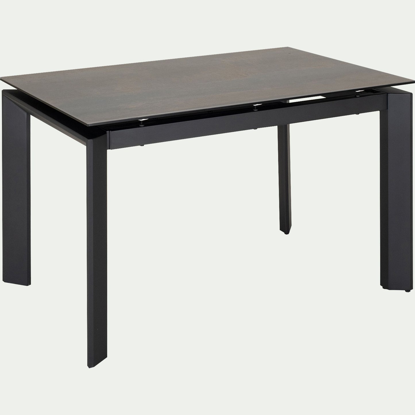 CAIETAN - Table de repas extensible en céramique et verre trempé - noir (6 à 8 places)