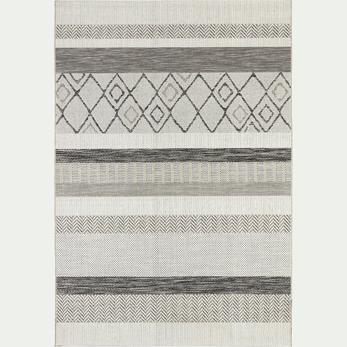 EUPHORIE - Tapis intérieur et extérieur à motifs 160x230cm - gris