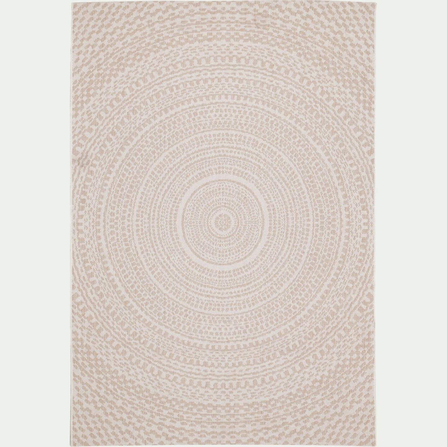 HYPNOSE - Tapis intérieur et extérieur à motifs en tissu recyclé 160x230cm - écru