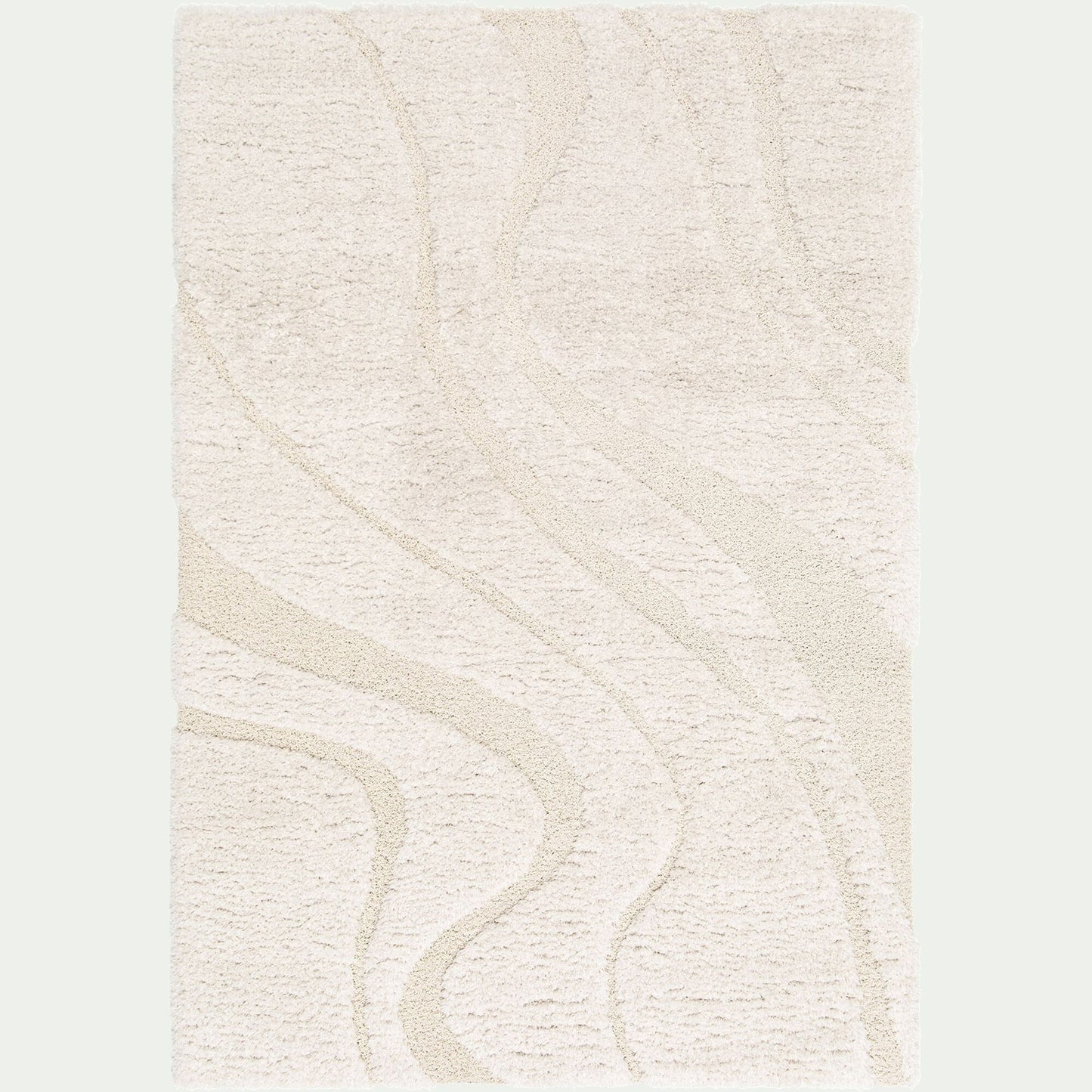 SILLA - Tapis en tissu recyclé à motif 200x290cm - beige