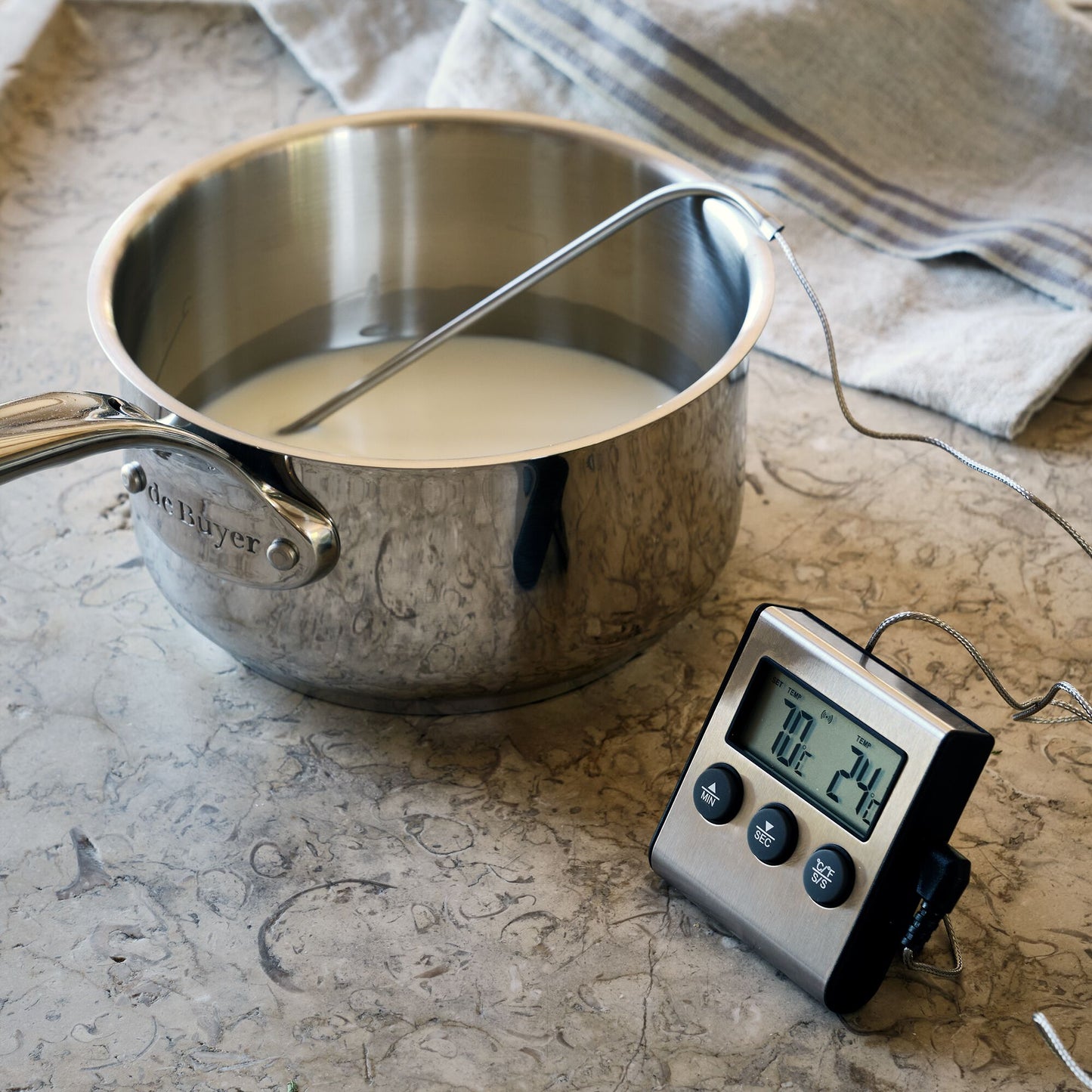 PATISDECOR - Thermomètre digital à sonde en inox - argenté