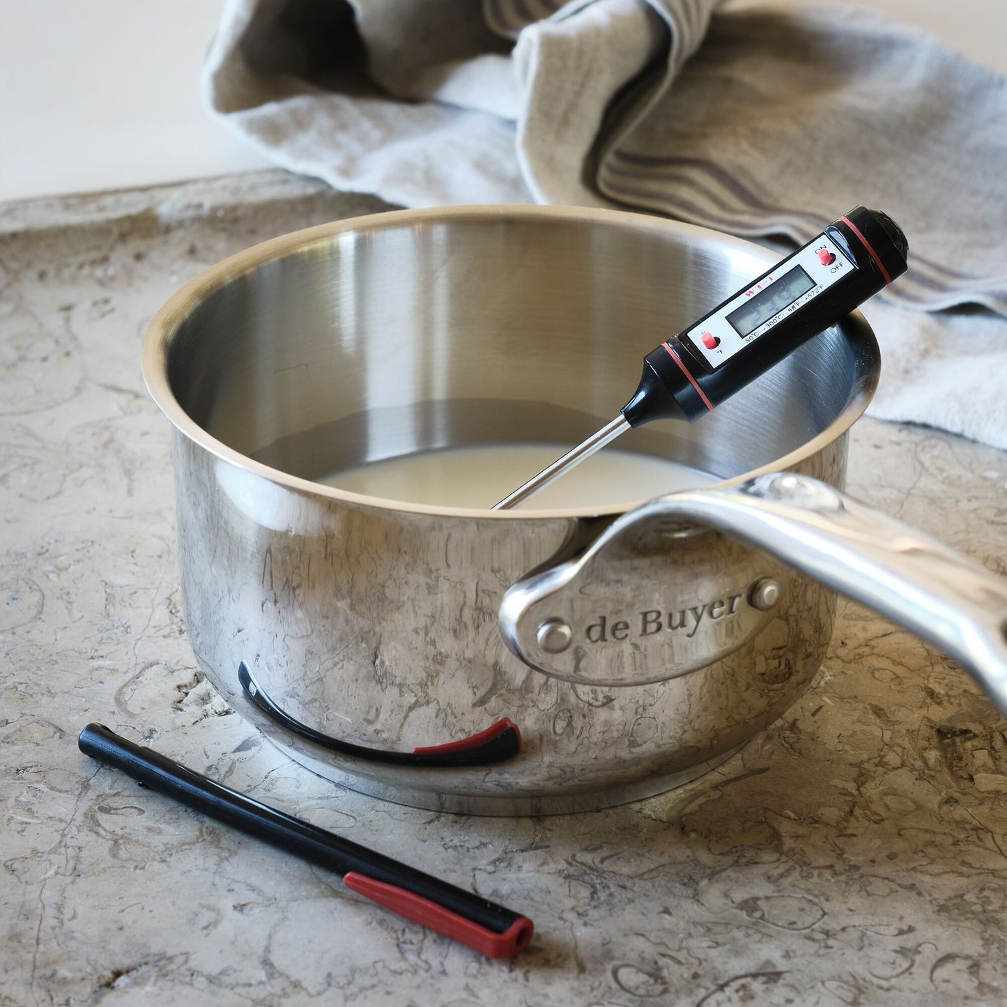 PATISDECOR - Thermomètre de cuisine digital électronique à sonde en inox - argenté métallisé