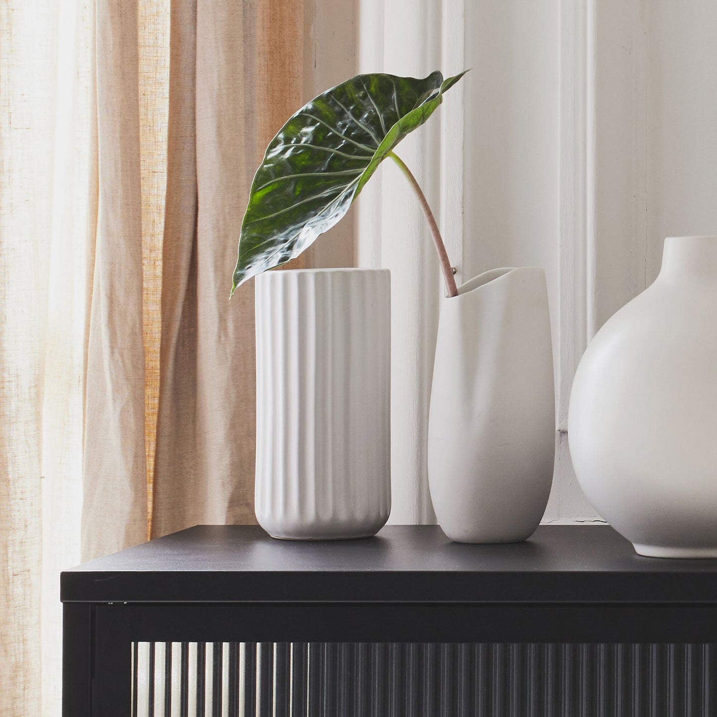BAFRA - Vase contemporain en céramique H21cm - blanc