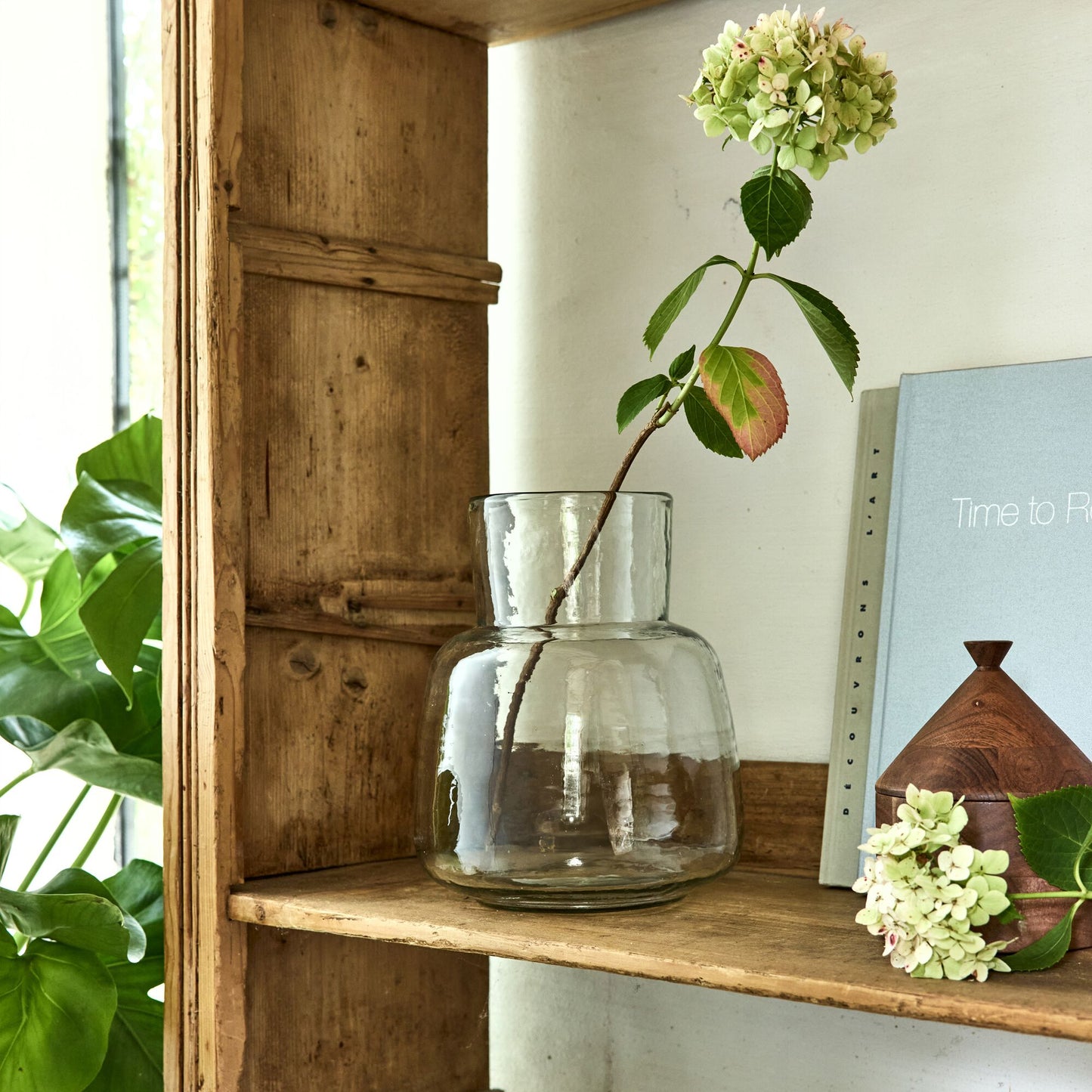 MOSCALA - Grand vase en verre trouble D20xH24cm - transparent