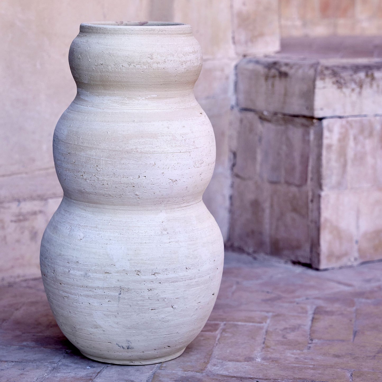 TINGHIR - Vase contemporain en terre cuite H34cm - naturel