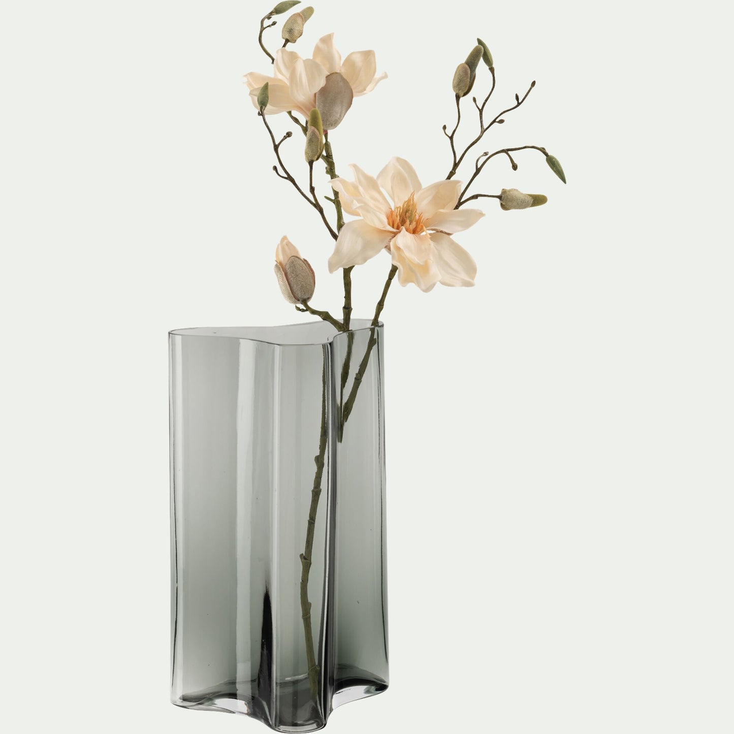 USSON - Vase contemporain en verre H30cm - gris