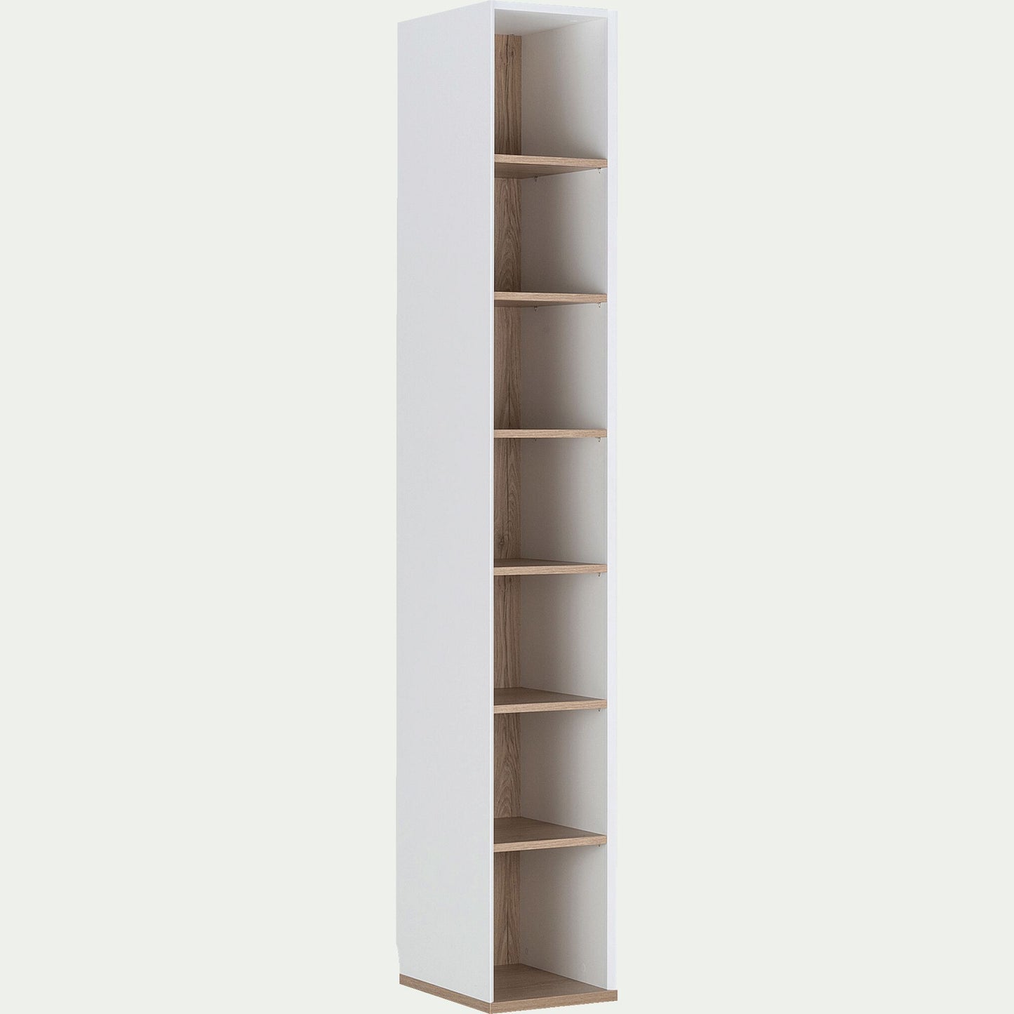 NESTOR - Colonne de rangement en bois effet chêne H235xL35cm - blanc