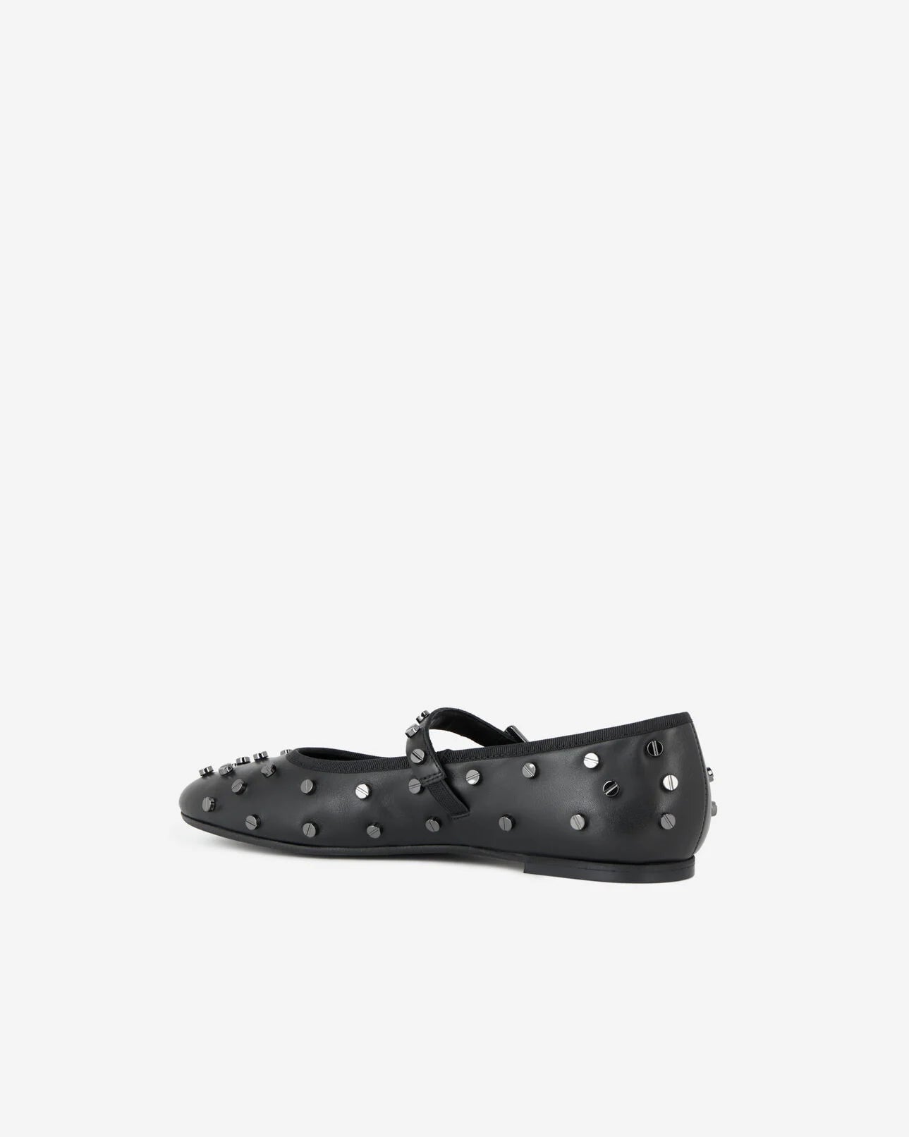 Ballerines en cuir noir avec clous