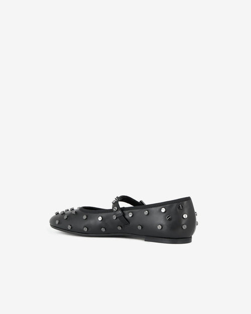 Ballerines en cuir noir avec clous