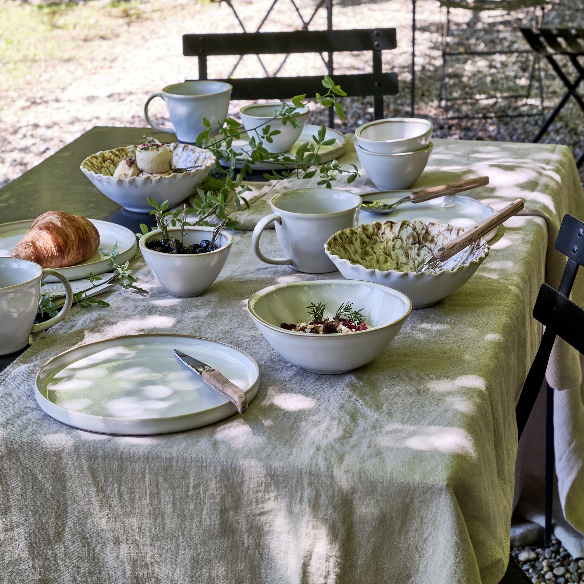 ALBA - Service petit déjeuner en grès - beige alpilles