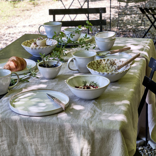 ALBA - Service petit déjeuner en grès - beige alpilles