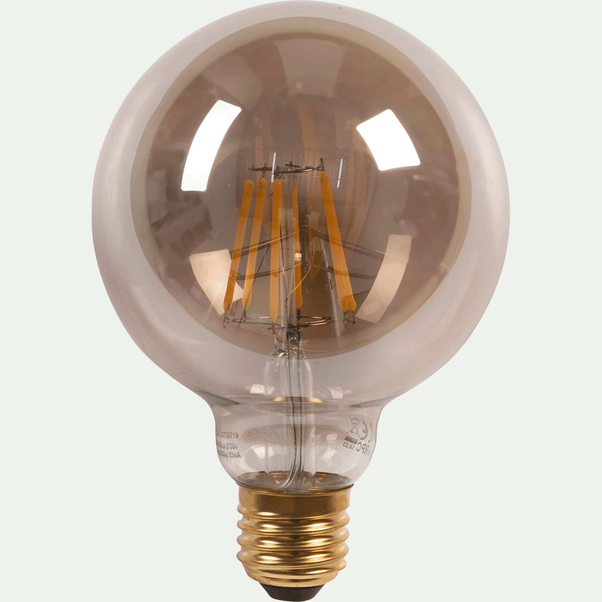 GLOBE - Ampoule LED décorative grise D9,5cm culot E27