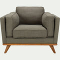 ASTORIA - Fauteuil en tissu kaki cèdre