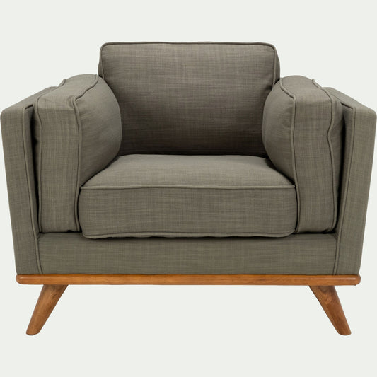 ASTORIA - Fauteuil en tissu kaki cèdre
