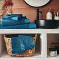 AZUR - Linge de toilette en coton peigné- bleu figuerolles
