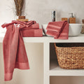 AZUR - Linge de toilette en coton peigné- rouge ricin