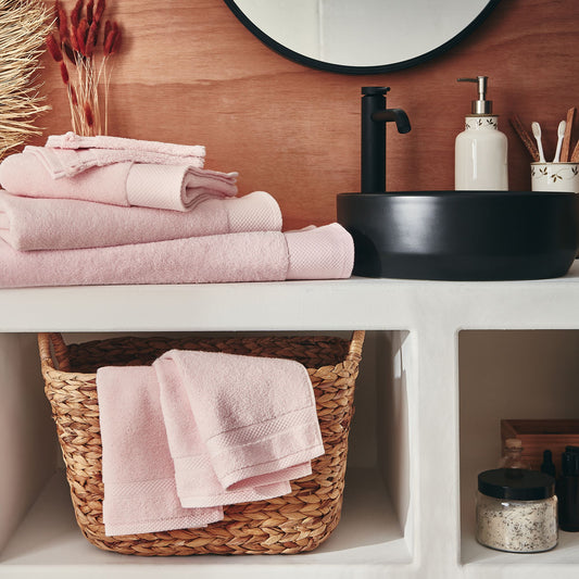 AZUR - Linge de toilette en coton peigné - rose simos