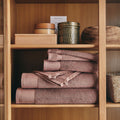 AZUR - Linge de toilette en coton peigné- brun rhassoul