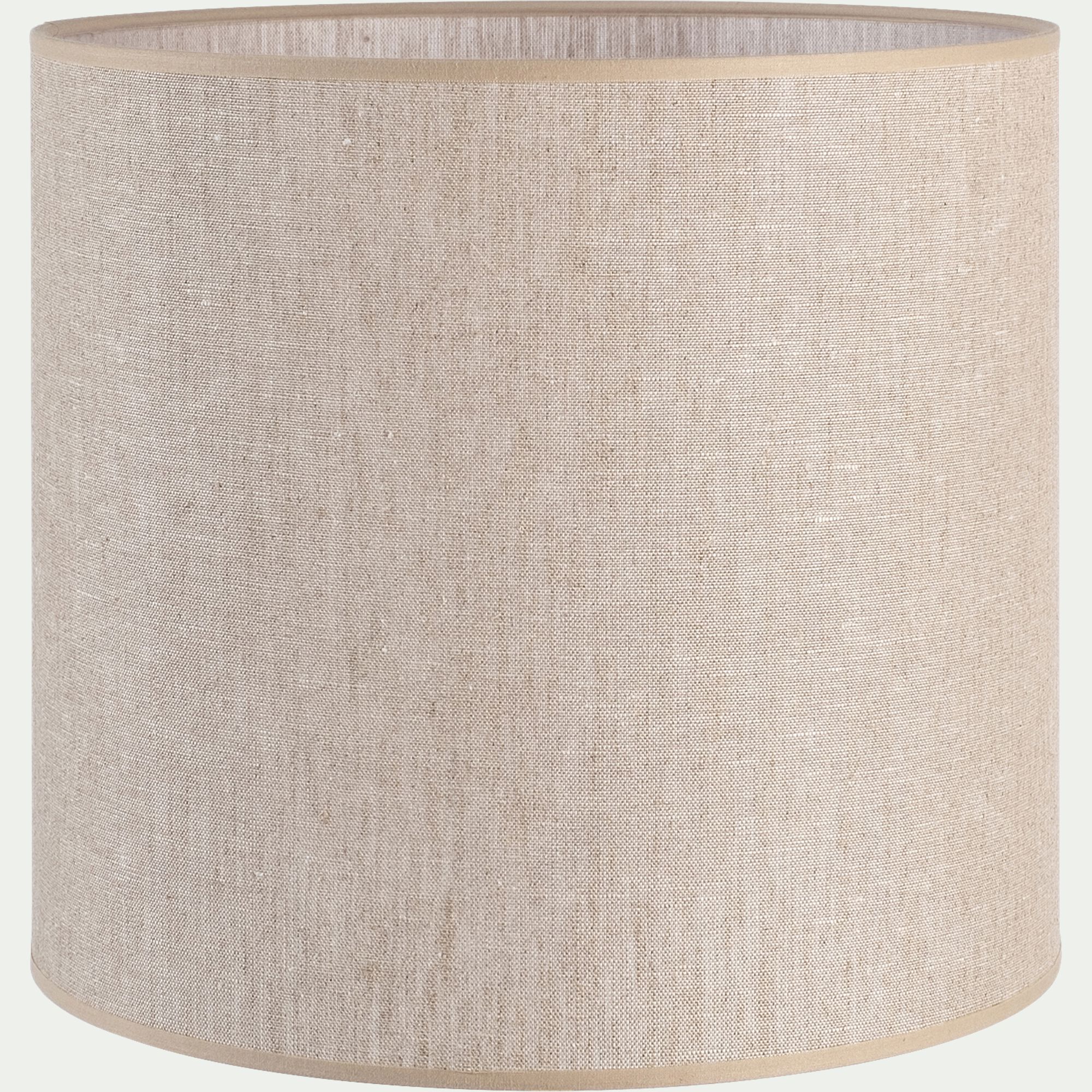 ARLES - Abat-jour cylindrique en lin D32cm - gris clair