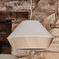DOMUS - Abat-jour en chêne et tissu D40cm - blanc