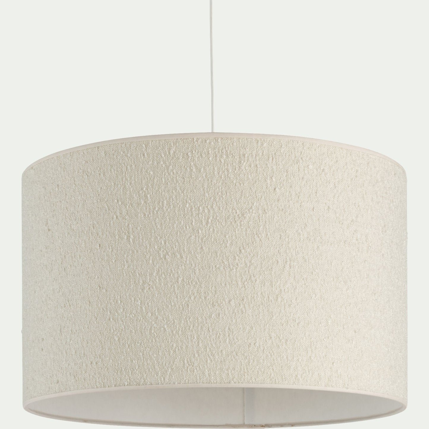 TRIX - Abat-jour cylindrique en tissu bouclette D50cm - blanc