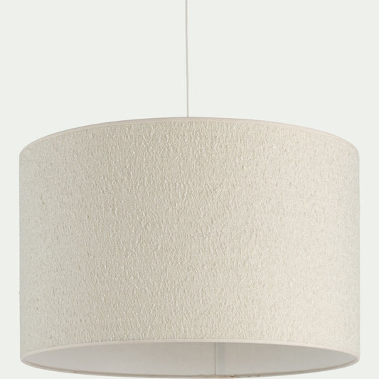 TRIX - Abat-jour cylindrique en tissu bouclette D50cm - blanc