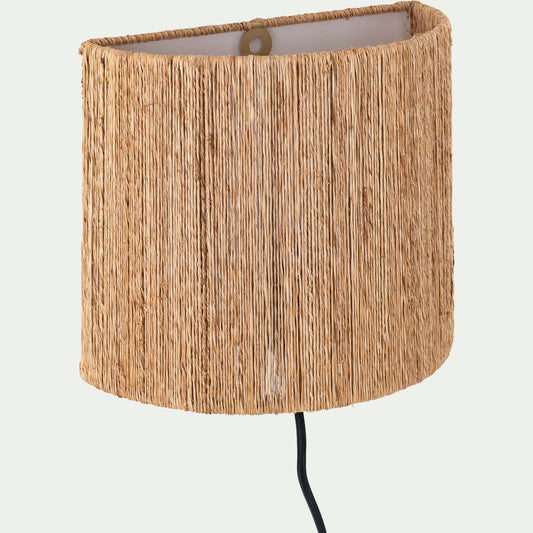 LENZO - Abat-jour applique en jute H20cm - naturel