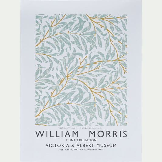 MORRIS FEUILLES - Affiche feuilles 30x40cm - bleu ciel