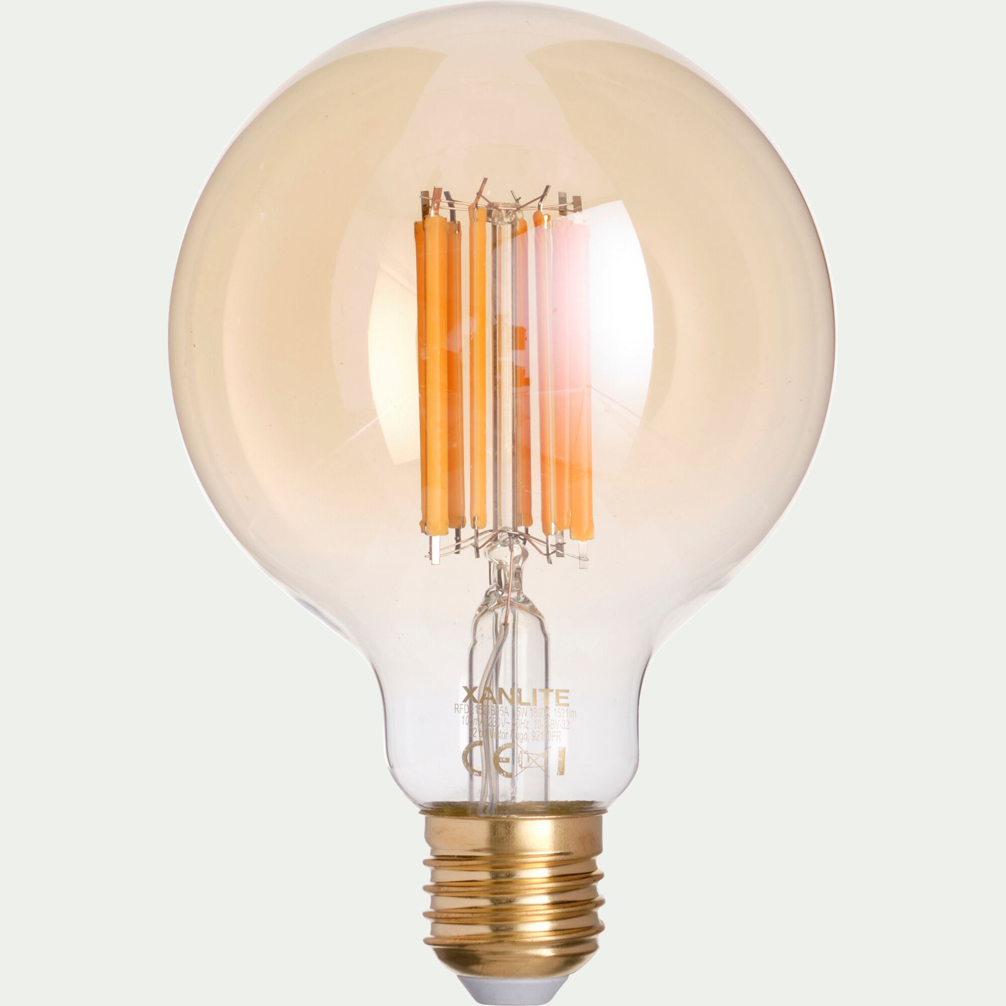 AMBRE - Ampoule LED globe D9,5cm culot E27 - ambre