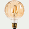 AMPOULE - Ampoule LED déco à filament globe lumière chaude 6W - ambre D9,5cm