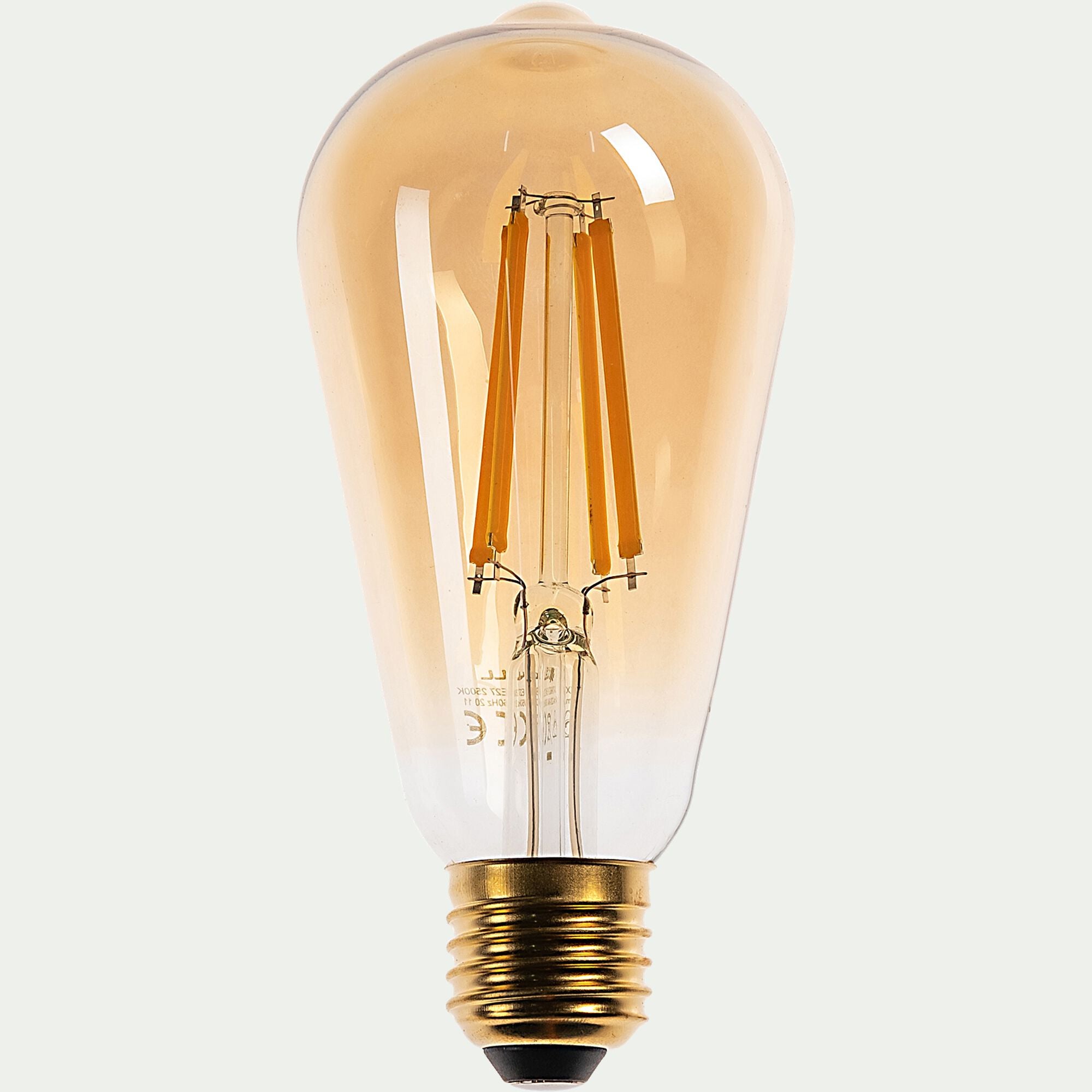 EDIS - Ampoule LED déco à filament poire lumière chaude 8W - ambre D6,4cm