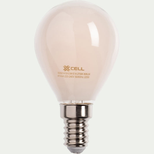 G45 - Ampoule LED culot E14 en verre dépoli - blanc laiteux