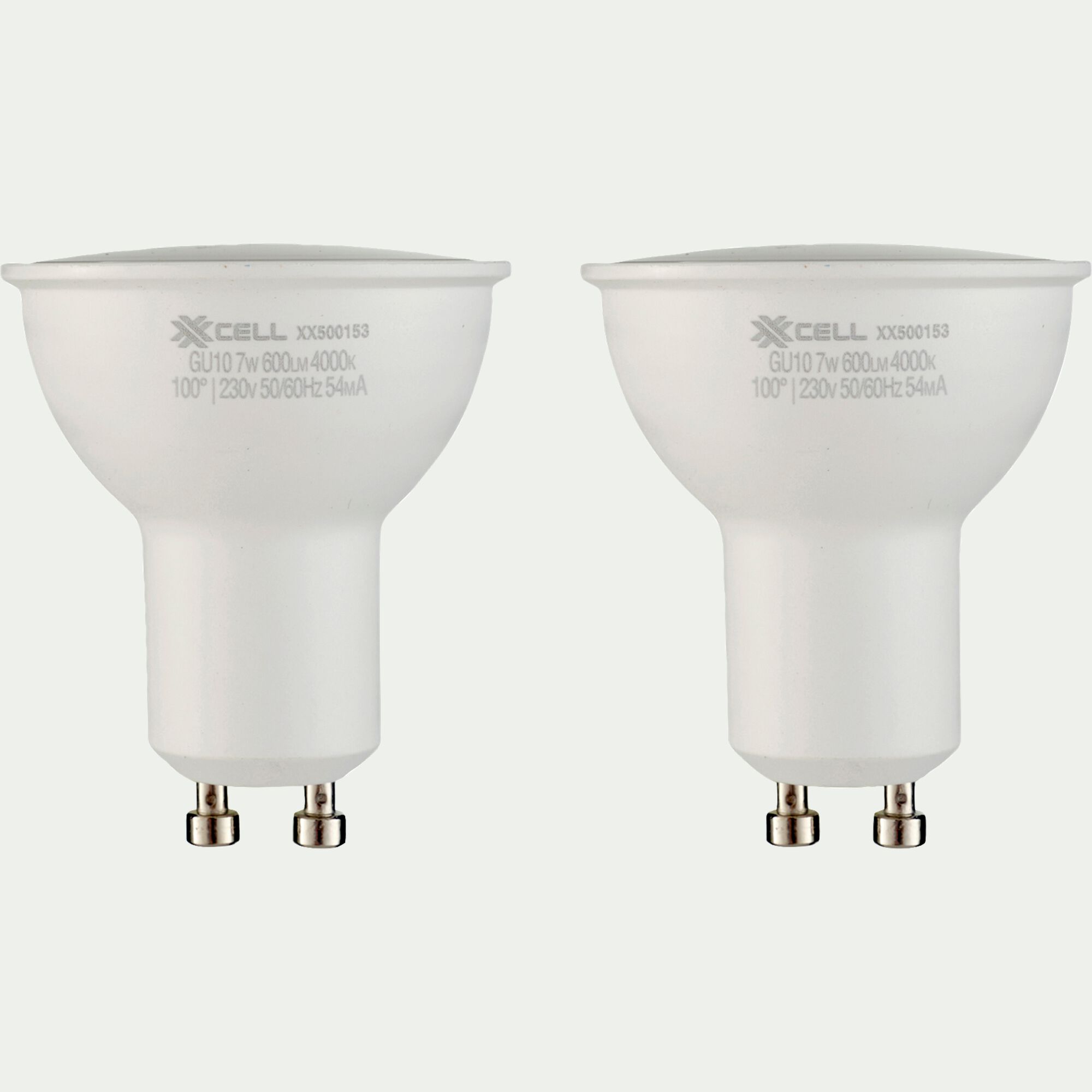 GU10 - Lot de 2 ampoules LED D5cm GU10 lumière froide - blanc