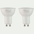 GU10 - Lot de 2 ampoules LED GU10 lumière chaude - blanc