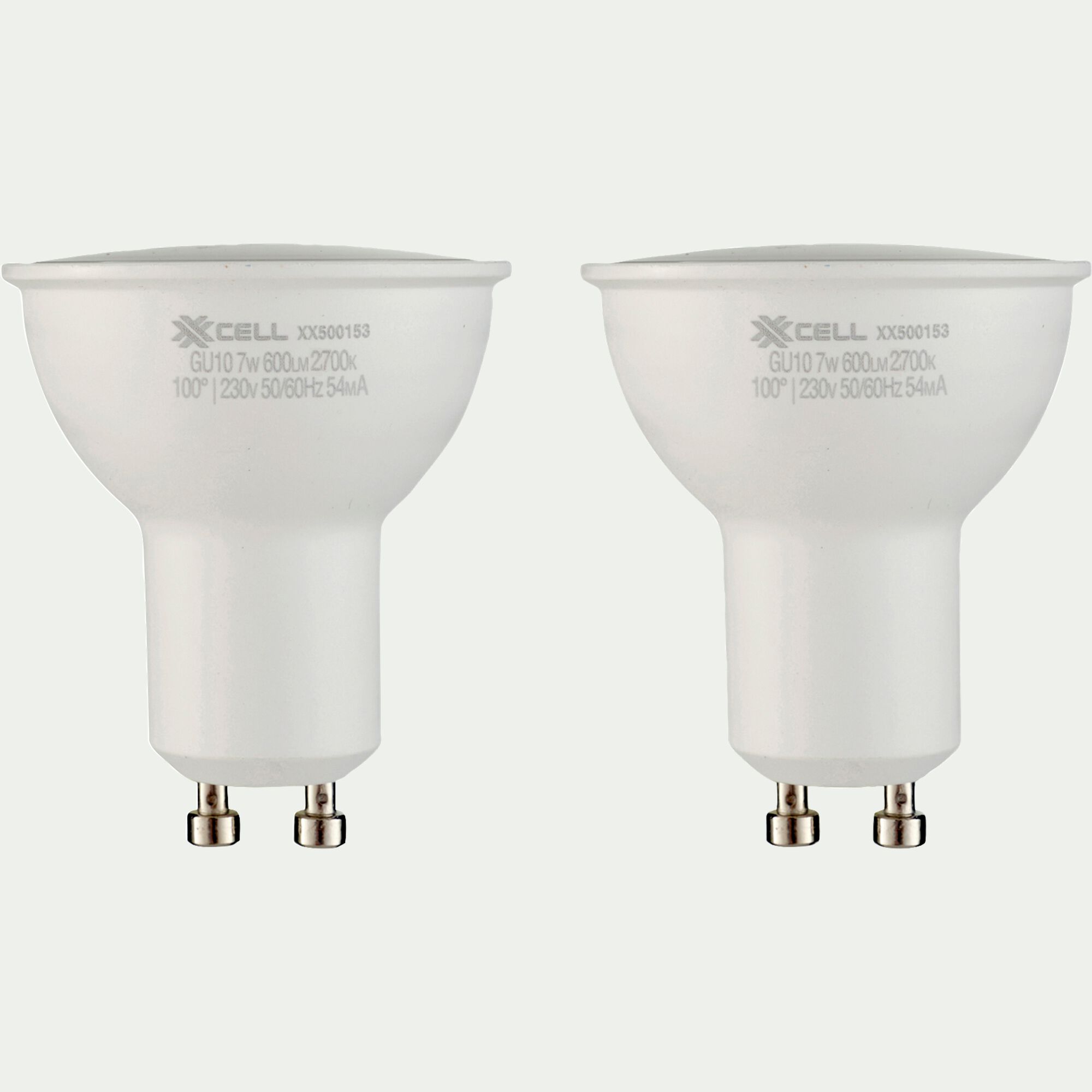 GU10 - Lot de 2 ampoules LED GU10 lumière chaude - blanc
