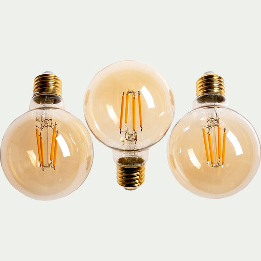 LODA - Lot de 3 ampoules led e27 lumière chaude - ambré