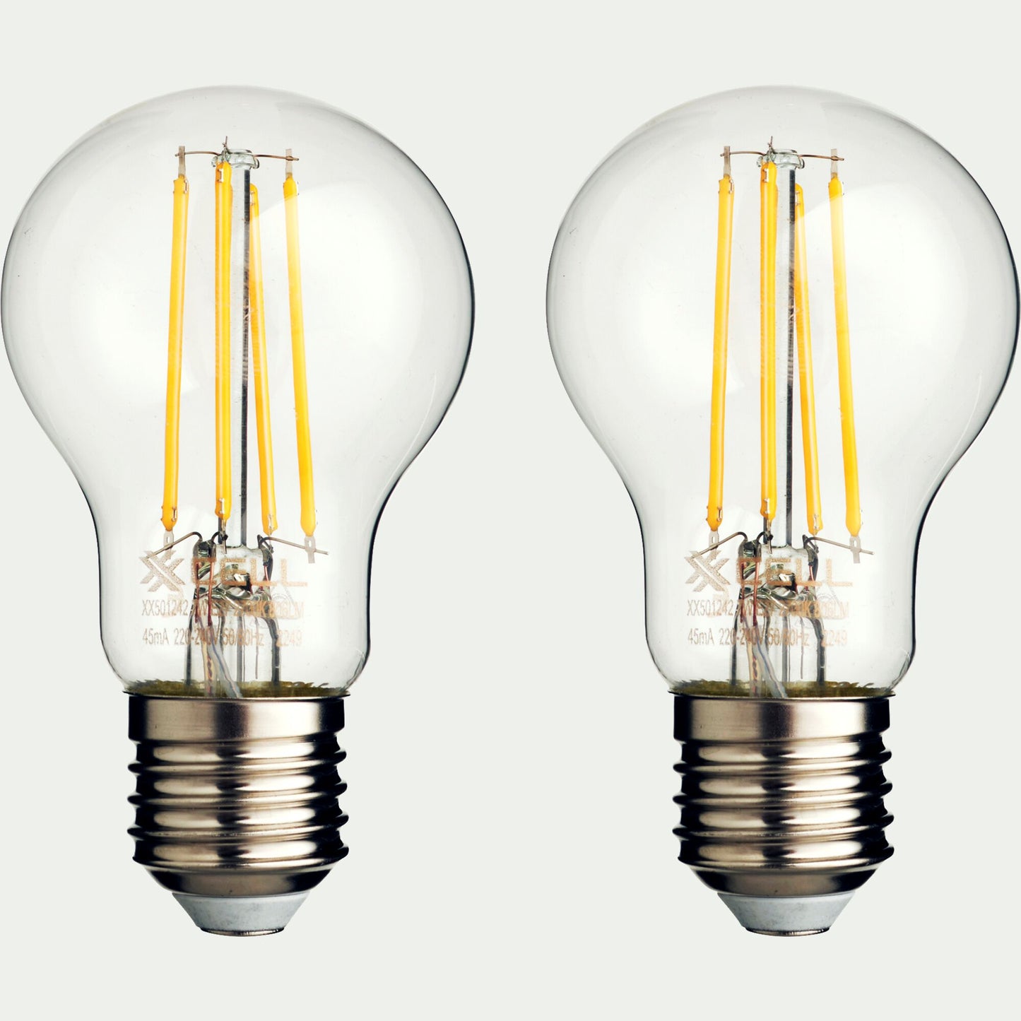 STANDARD - Lot de 2 ampoules LED standards lumière chaude - transparent