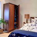 DAVI - Armoire 2 portes battantes en chêne massif H192cm - bois foncé