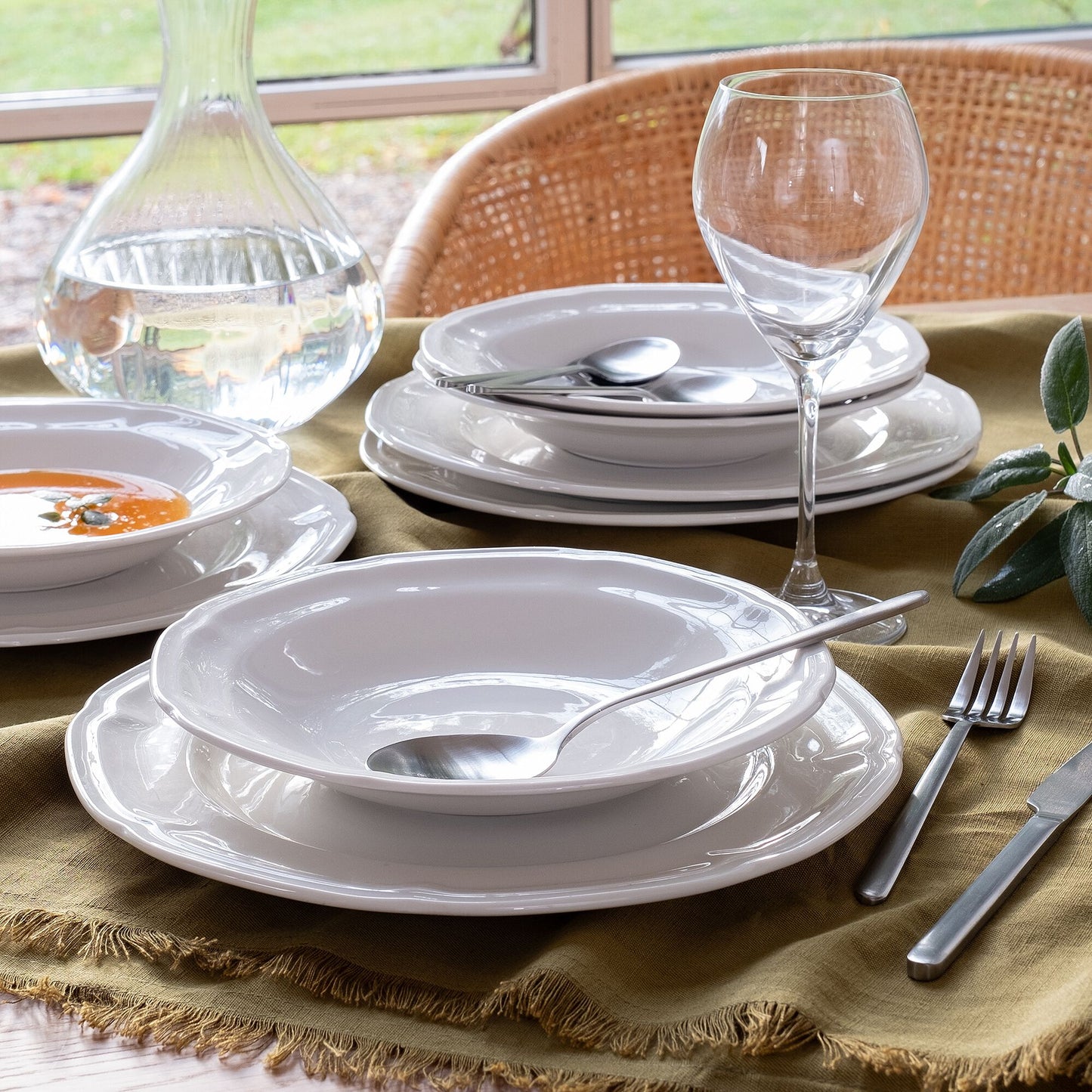 MARLI - Assiette creuse en porcelaine D22cm - blanc