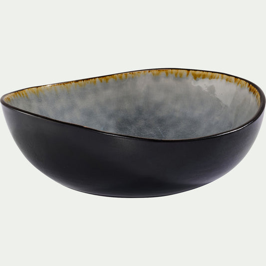 SELIME - Assiette creuse en grès émail réactif D20cm - gris