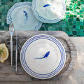 ANCHOVA - Assiette à dessert en faïence avec motif D22cm - blanc