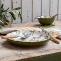 BAIA - Assiette à dessert motif végétal en porcelaine D20cm - vert