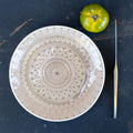 DOTS - Assiette à dessert à motifs en grès D20,7cm - beige alpilles
