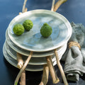 LAGON - Assiette à dessert en grès D20,5cm - bleu autan