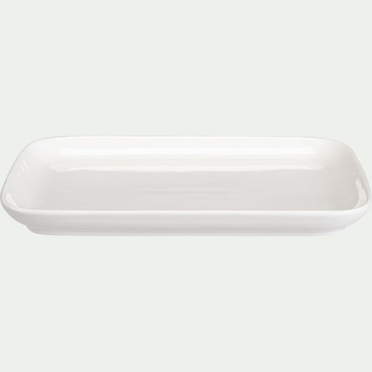 RECTO - Assiette à dessert en porcelaine 14x21,5cm - blanc