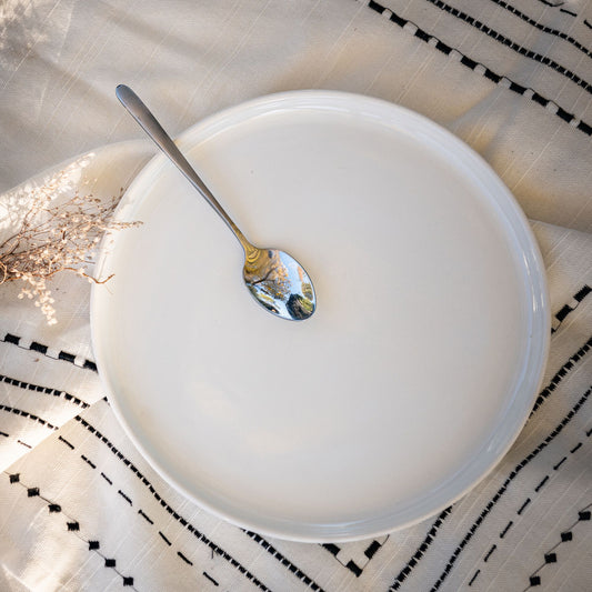 SELMA - Assiette à dessert en faïence D22,3cm - blanc ventoux