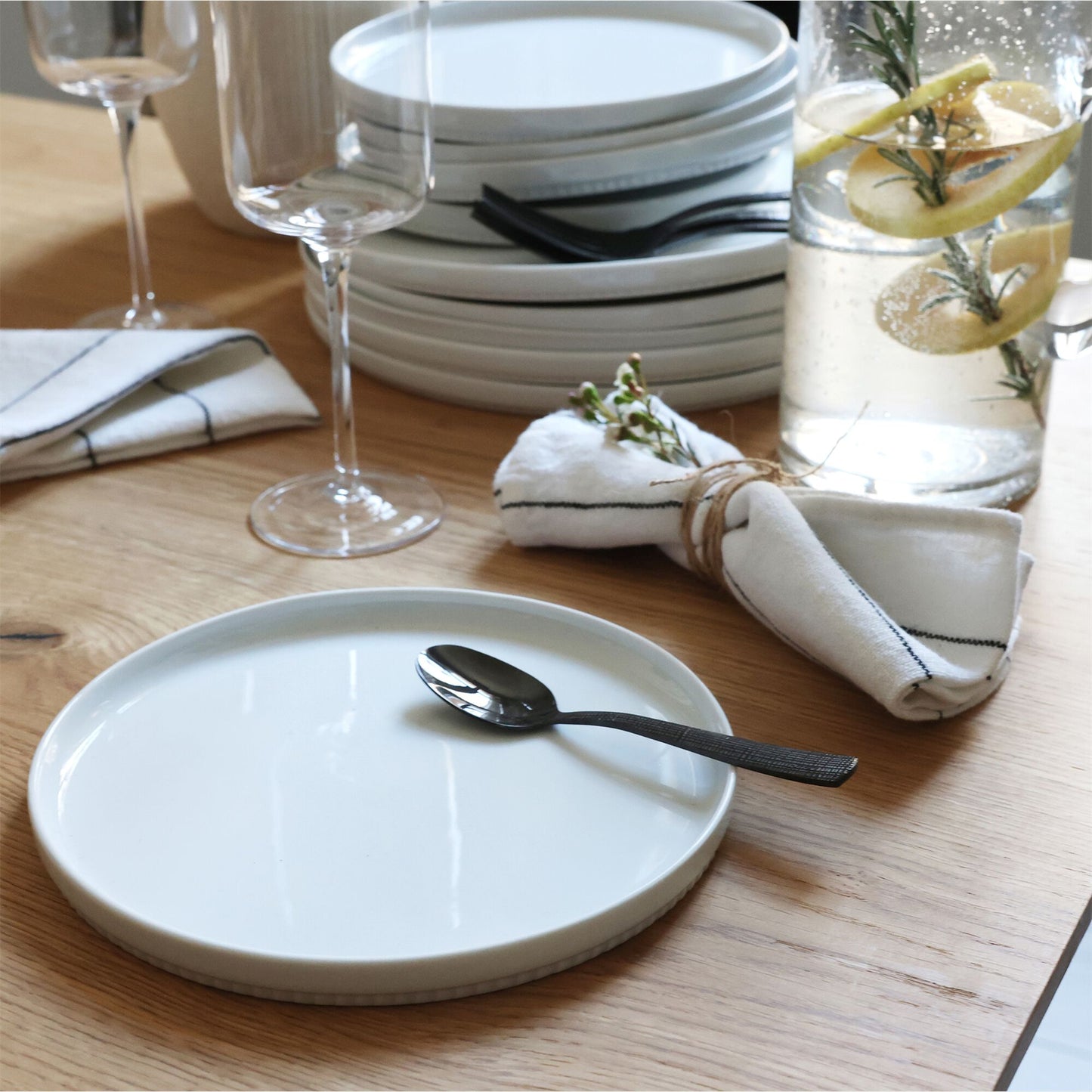 TOULOUSE - Assiette à dessert en porcelaine D20cm - blanc