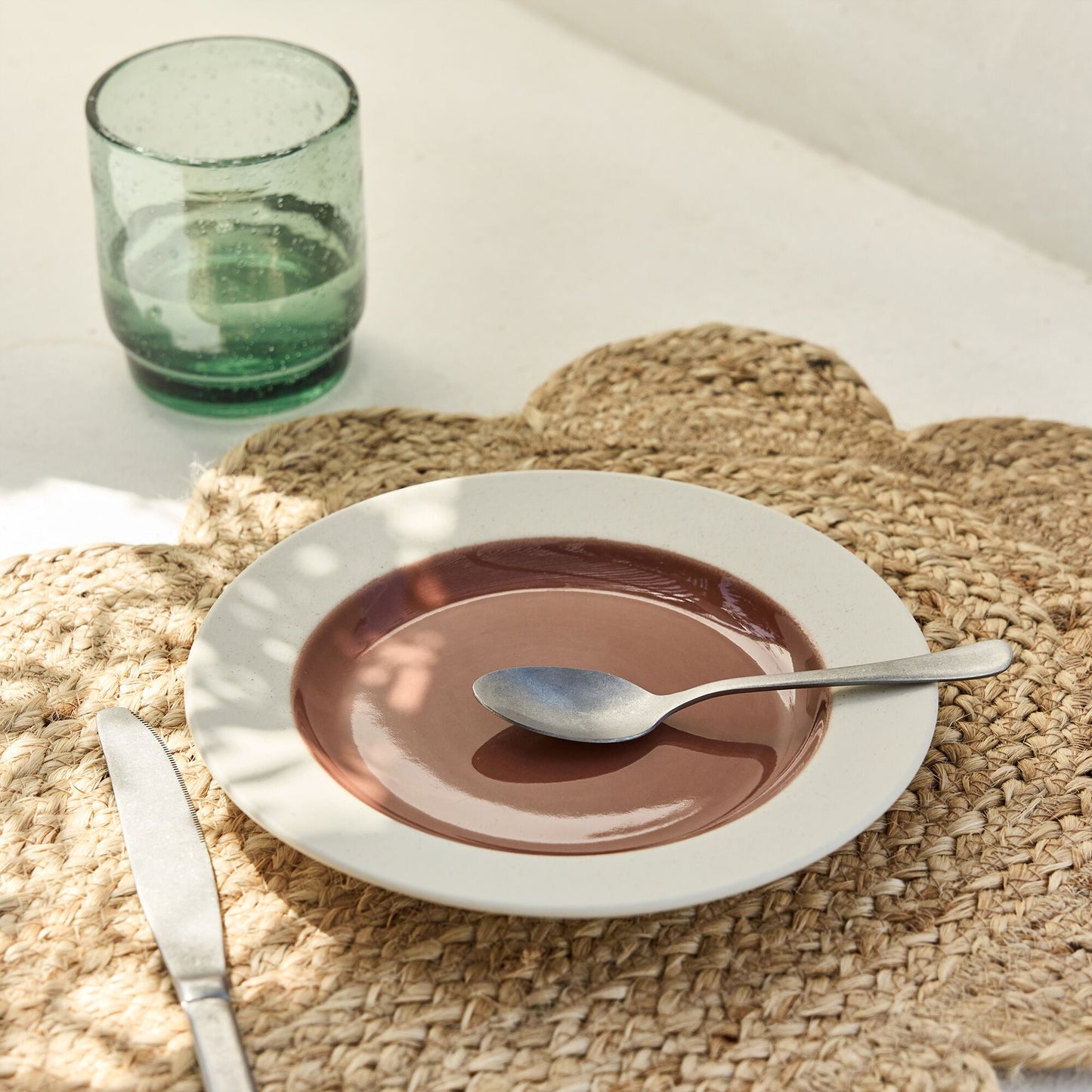 TROIA - Assiette à dessert en grès D20cm - terracotta